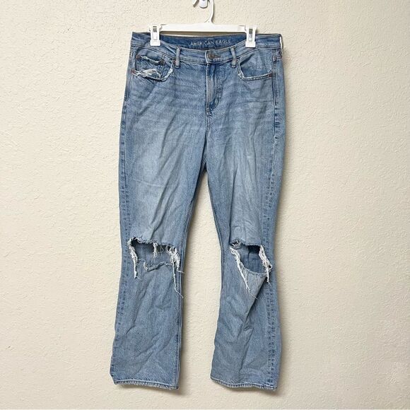 American Eagle 90s Bootcut Blue Denim Jeans Size 10 Regular Light Wash - Picture 1 of 7